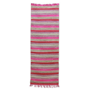 Fair Trade Rug Wayfair Fair Trade Hand Woven Cotton Pink Area Runner Rug