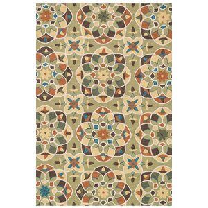 Francesca Hand-Woven Green/Spice Area Rug