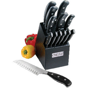 Cutlery 14 Piece Classic Triple Rivet Pistol Handle Knife Block Set