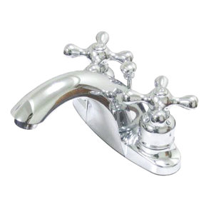 English Country Double Handle Centerset Bathroom Faucet with ABS Pop-Up Drain