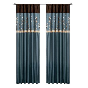 Lapel Light-filtering Rod Pocket Curtain Panels (Set of 2)