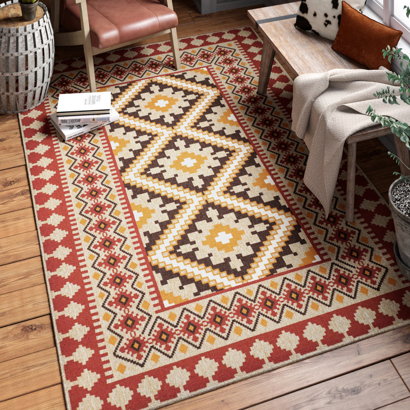 Rangely Red Beige Indoor Outdoor Area Rug