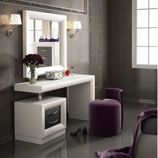 Bedroom Makeup Vanity Sets You Ll Love Wayfair Kirkwood Bedroom Makeup Vanity Set With Mirror