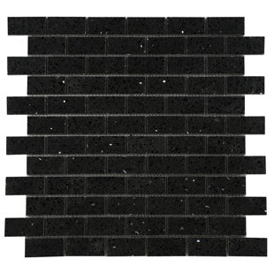 Black Stone Tile Wayfair Quartz Engineered Stone Tile In Black