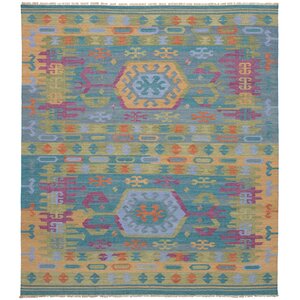 Norwell Wool Teal Area Rug