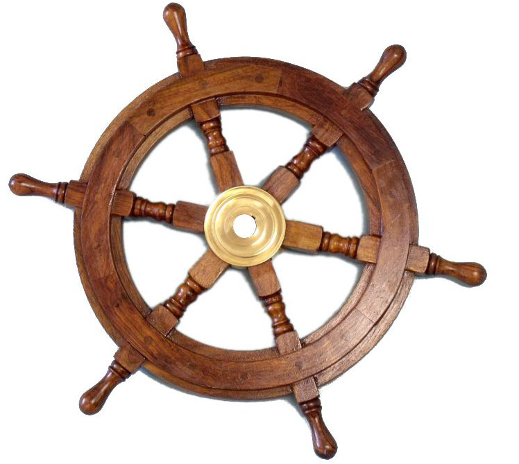 Beachcrest Home Brown Br Wood Ship Wheel Wall Décor Reviews Brown Br Wood Ship Wheel Wall Décor