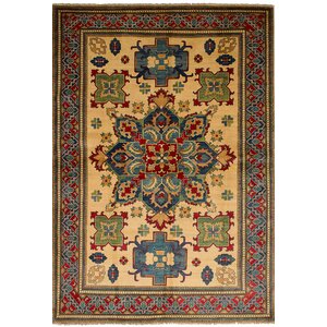 One-of-a-Kind Bernard Hand-Knotted Wool Cream Area Rug