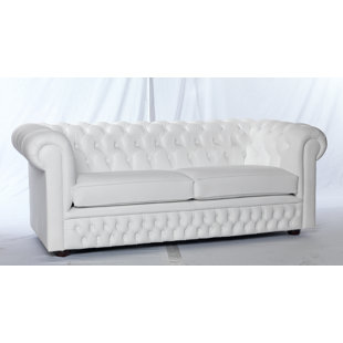 White Leather Chesterfield Wayfair Co Uk Gaillarde Leather 3 Seater Chesterfield Sofa