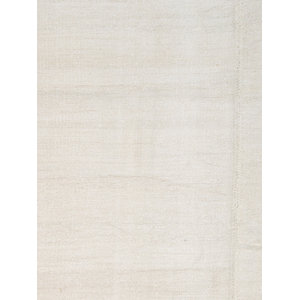 Turkish Kilim Wool Hand-Woven Ivory Area Rug