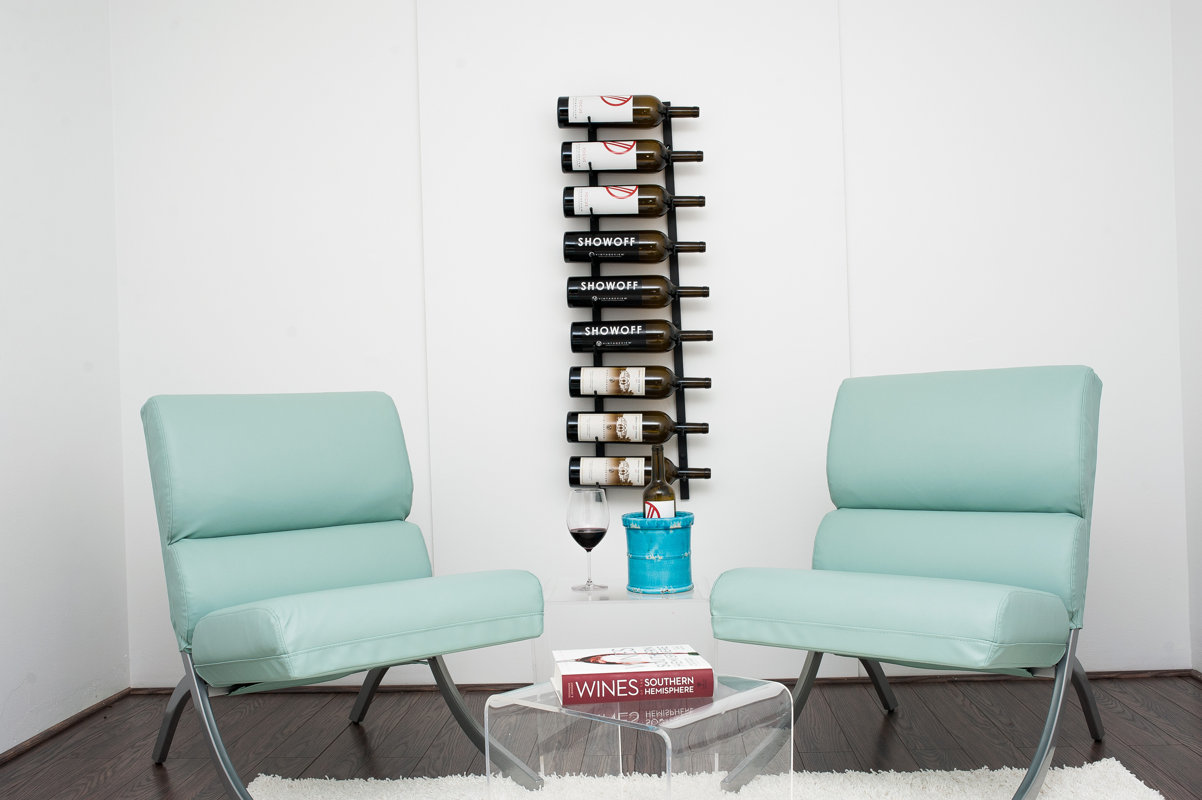 9 bottle wall mounted wine rack
