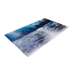 Infinite Spray Art Surreal Falls Blue Area Rug