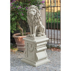 Mansfield Manor Left Facing Lion Sentinel Statue
