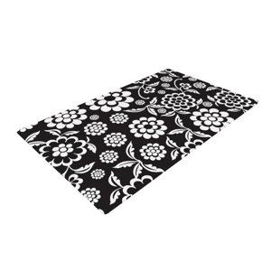Nicole Ketchum Cherry Floral Black Area Rug