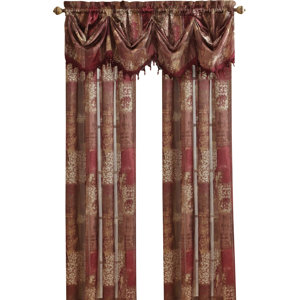 Madagascar Patchwork Sheer Rod Pocket Single Curtain Panel