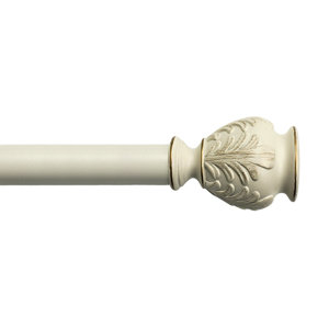 Leaf Urn Decorative Single Curtain Rod & Hardware Set