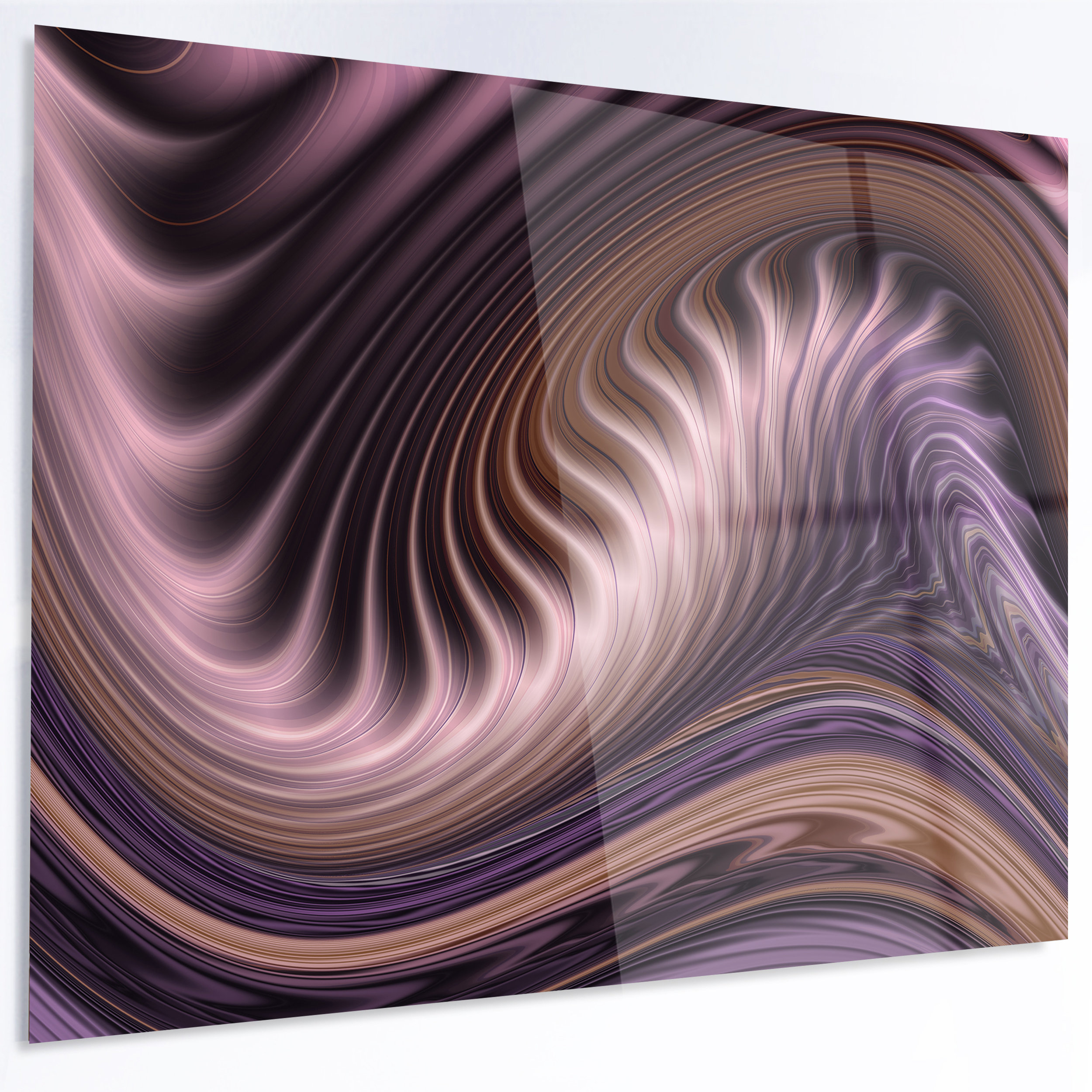 Designart Purple Waves Fractal Wall Art Graphic On Metal Wayfair
