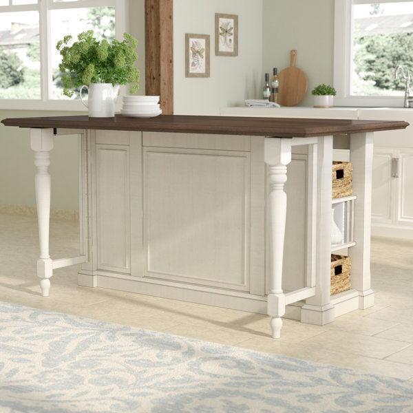 August Grove Kitchen Island with Wood Top & Reviews ...