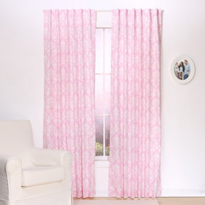 Damask Semi-Sheer Rod Pocket Curtain Panels (Set of 2)