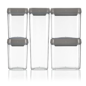 Twist Lock 5 Piece Kitchen Canister Set