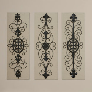 Narrow Vertical Metal Wall Art Wayfair White Black Metal Wall Décor Set Of 3