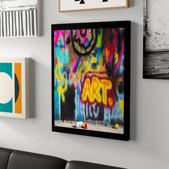 Ebern Designs Abstract City Spray Painting Graffiti Art