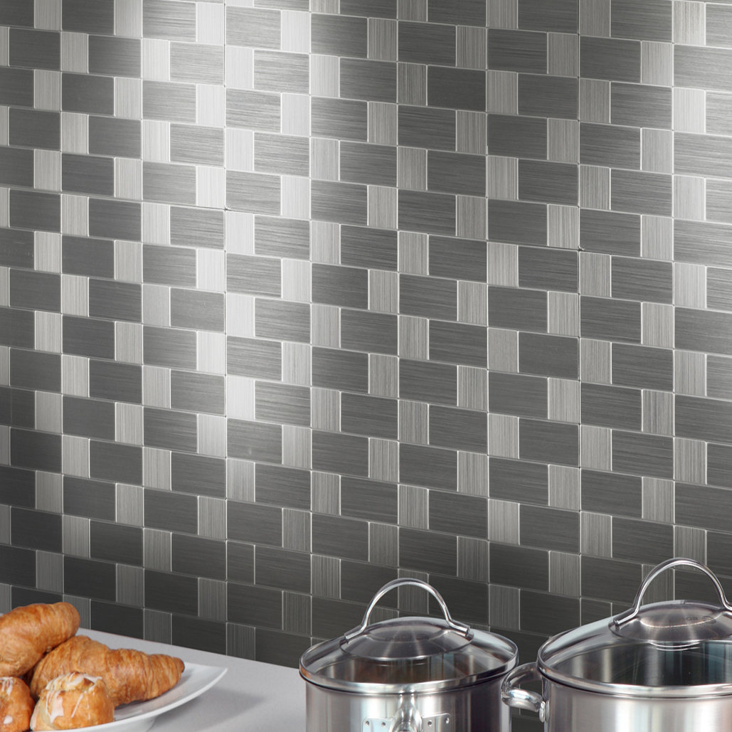 Instant Mosaic L And Stick Tile Design Ideas Instant Mosaic 12 X Metal L Stick Tile In