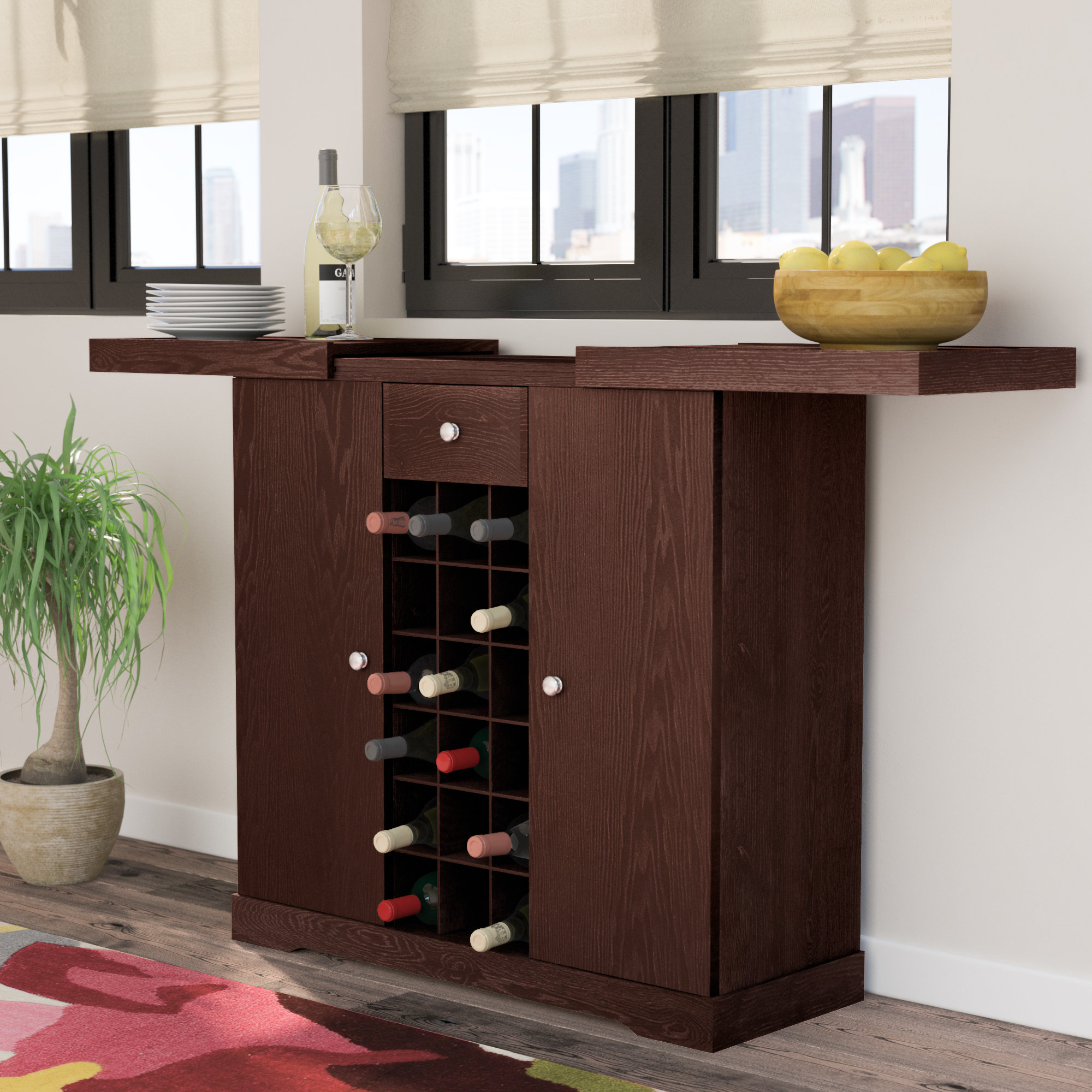 Wrought Studio Alveston Bar with Wine Storage & Reviews Wayfair