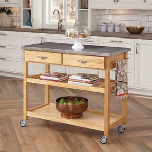 Drumtullagh Kitchen Island with Stainless Steel Top