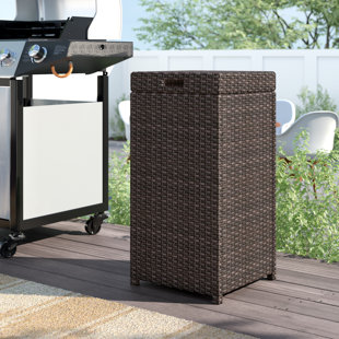 Outdoor Patio Trash Cans Wayfair Belton Wicker Trash Can