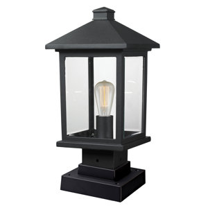 Leroy Coastal Outdoor 1-Light Beveled Glass Pier Mount Light