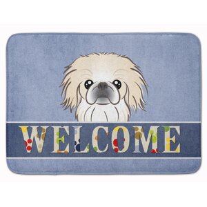 Pekingese Welcome Memory Foam Bath Rug