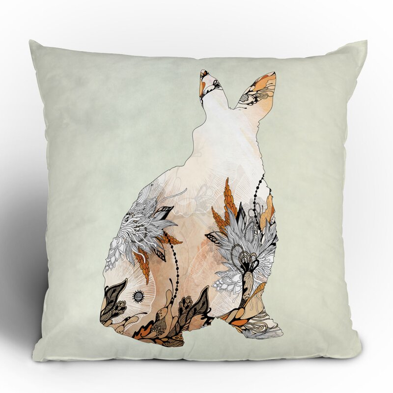 rabbit throw pillow