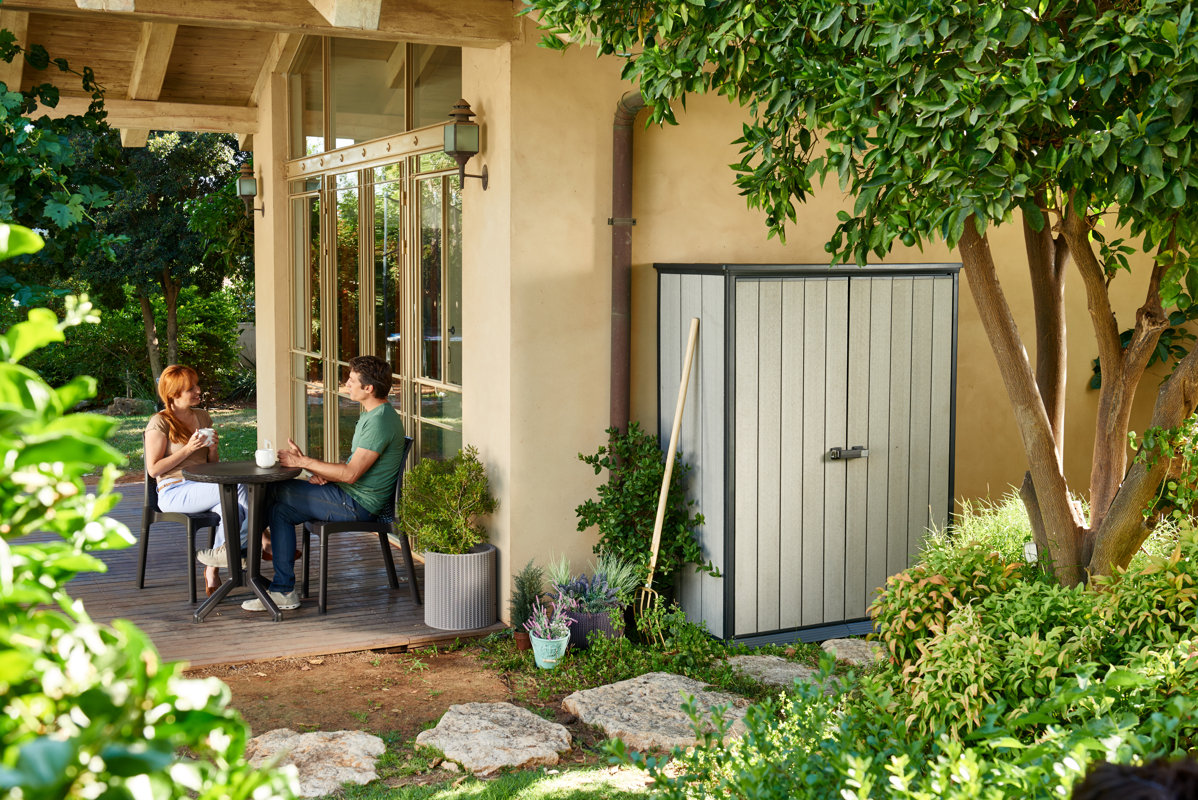 Keter High Store 4 ft. 6 in. W x 2 ft. 5 in. D Plastic Vertical Tool