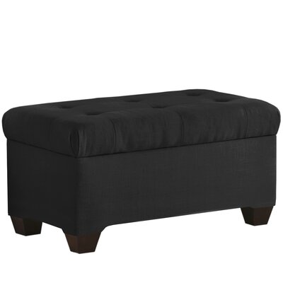 Alcott Hill Linen Upholstered Storage Bench  Color: Black