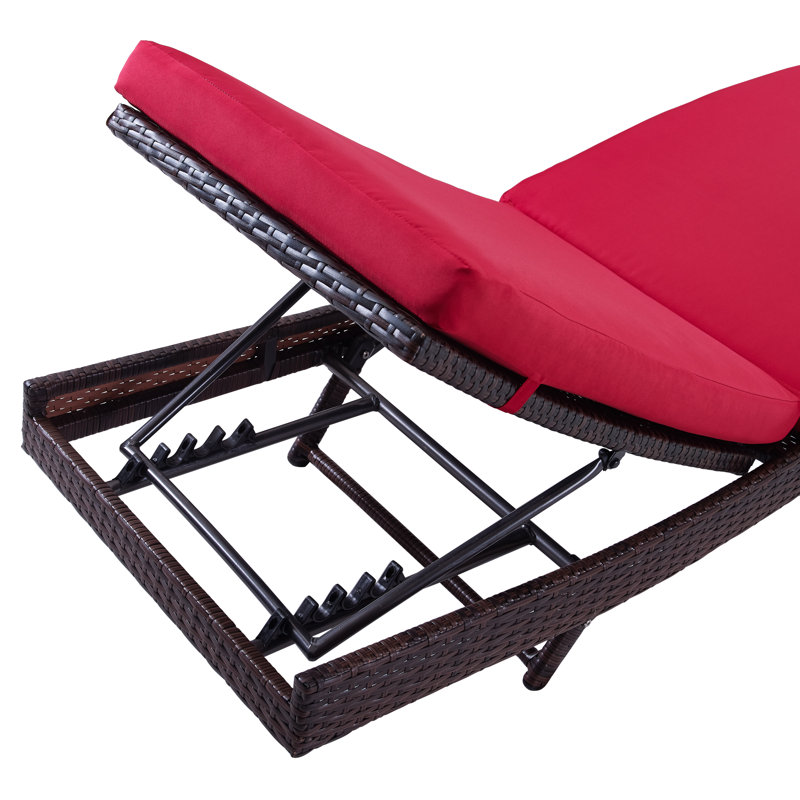 Mercury Row Prudence Reclining Patio Chaise Lounge with Cushion