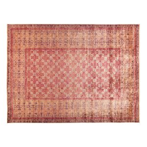 One-of-a-Kind Eclectic Hand-Knotted Pink Area Rug