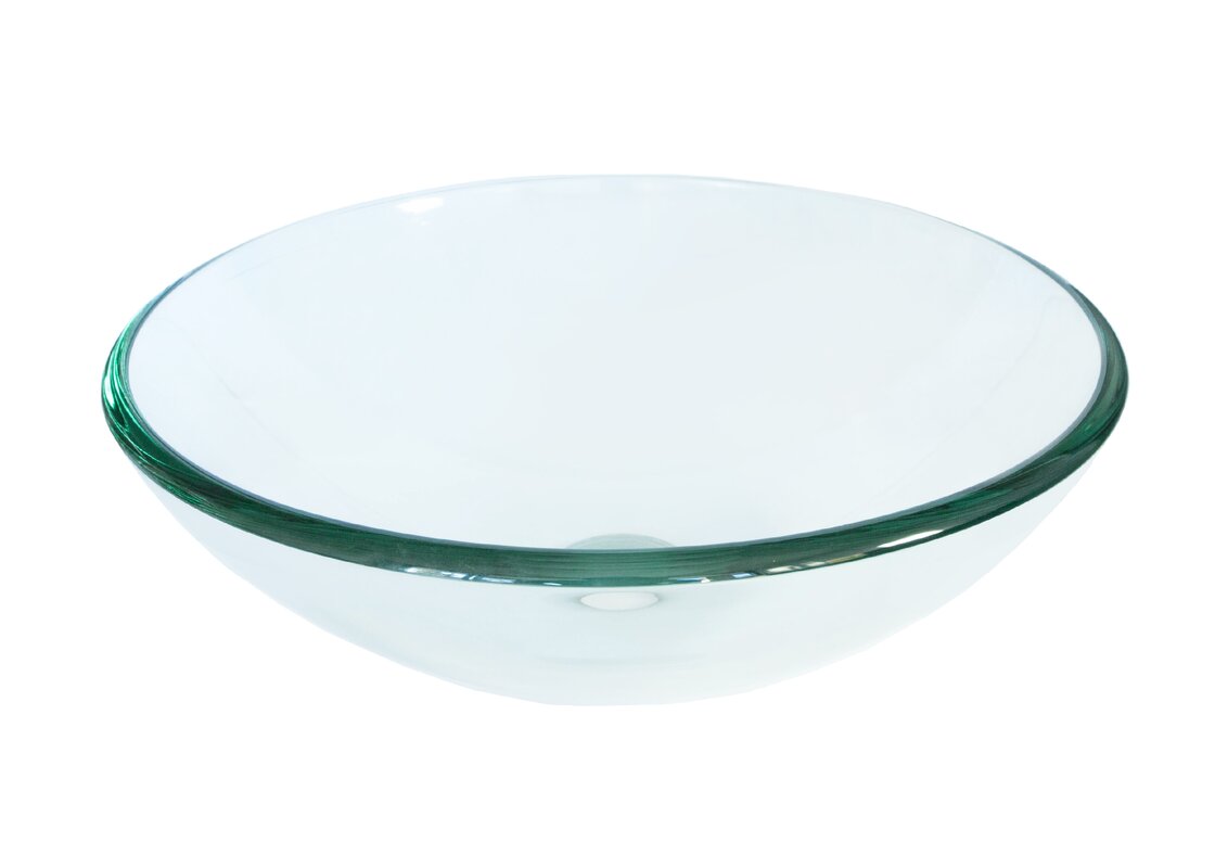 jano ribbon tempered glass circular vessel bathroom sink
