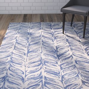 Luckett Hand-Tufted Ivory/Blue Area Rug