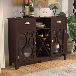 Bar Wine Cabinets You Ll Love Wayfair Strome Wood 16 Bottle Floor Bar With Wine Storage