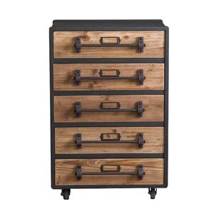 5 Drawer Wooden Accent Chest