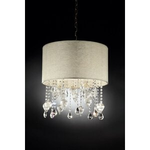 Drape 3-Light Crystal Drum Pendant