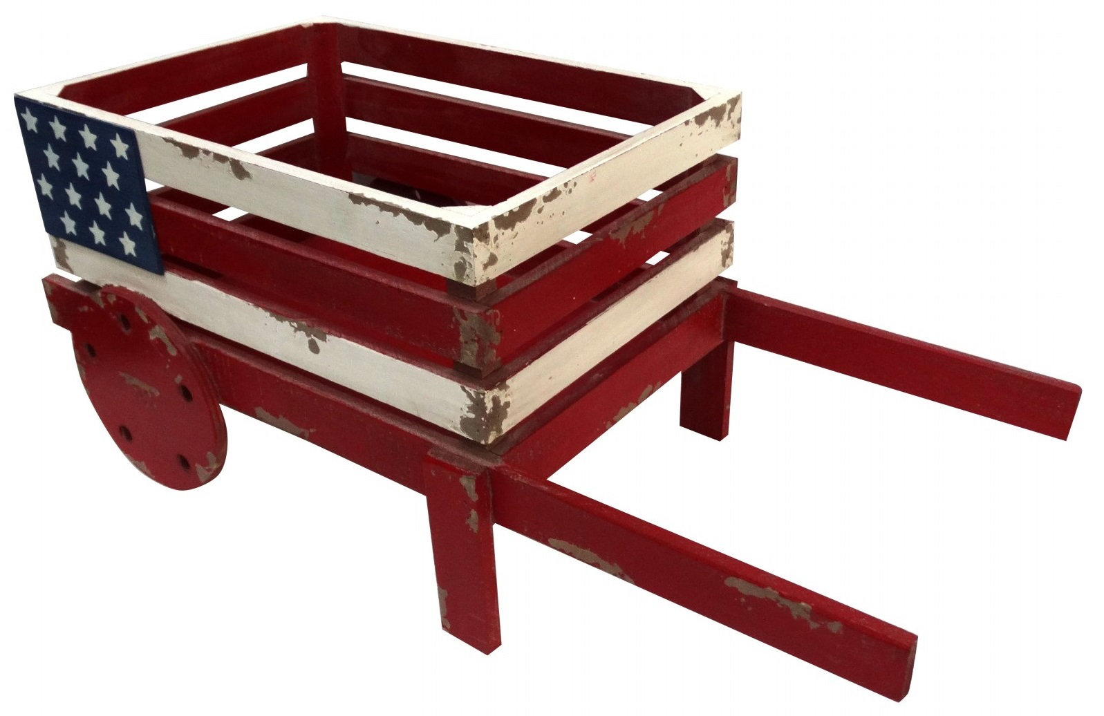August Grove Sommer American Flag Wooden Wheelbarrow Planter Wayfair