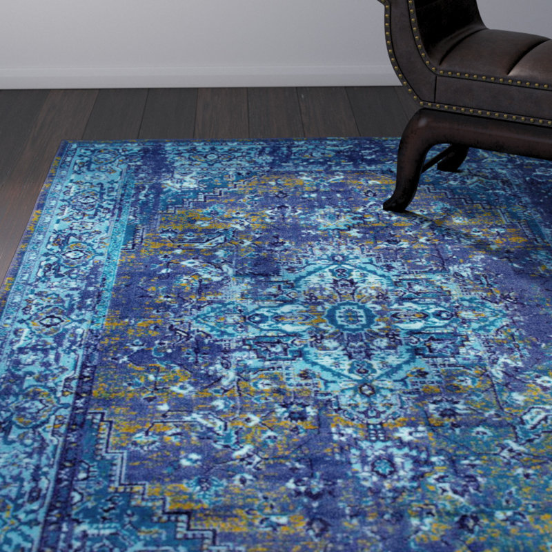 World Menagerie Tyrese Blue Area Rug Reviews Wayfair Tyrese Blue Area Rug