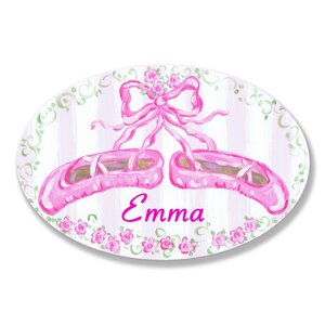 Kids Room Personalization Ballet Slippers Wall Plaque