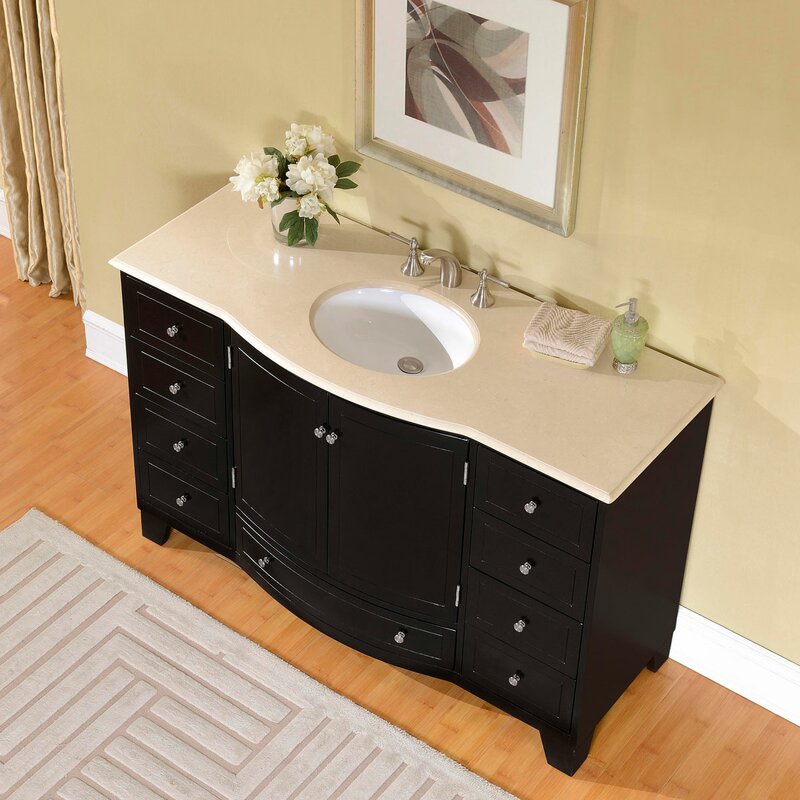 Silkroad Exclusive 55" Single Sink Cabinet Bathroom Vanity Set