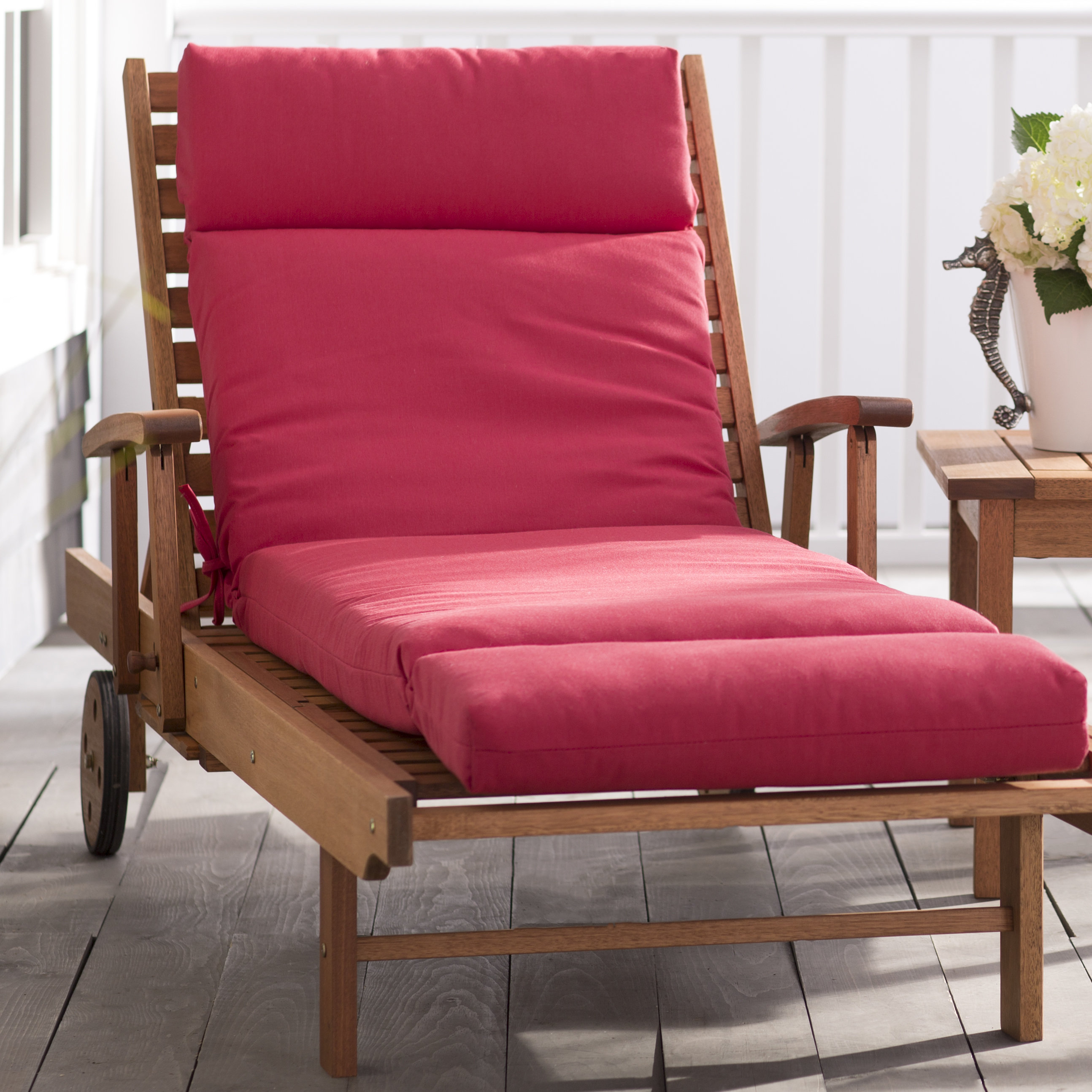 Beachcrest Home Indoor Outdoor Red Sunbrella Chaise Lounge Cushion Beachcrest Home Indoor Outdoor Red Sunbrella Chaise Lounge Cushion Reviews Wayfair