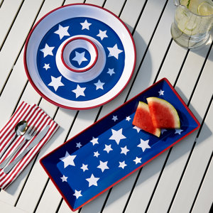 Yankee Doodle 2 Piece Appetizer Melamine Platter Set