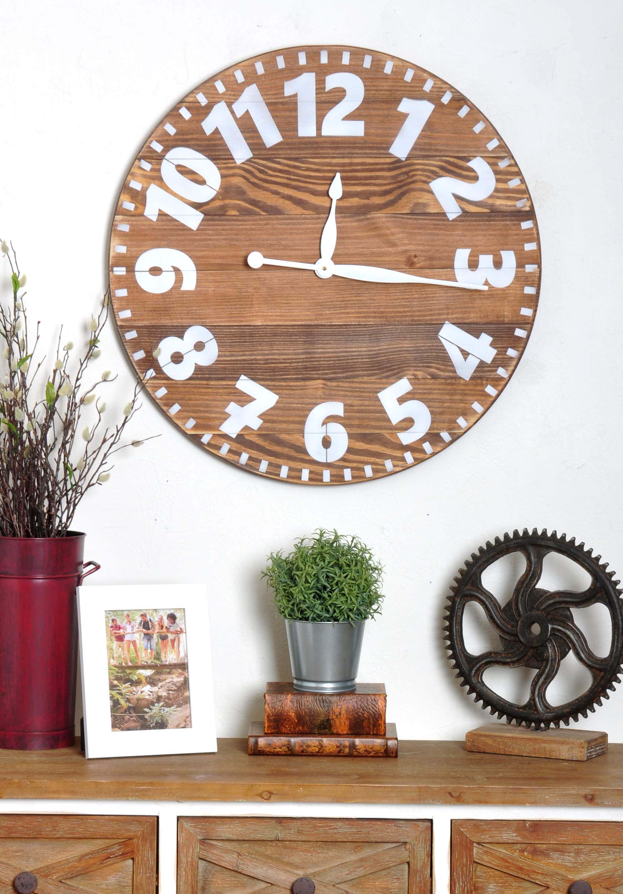 URBAN 26" AGED RUST BROWN METAL WALL CLOCK WAREHOUSE INDUSTRIAL