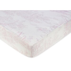 French Toile Fitted Crib Sheet