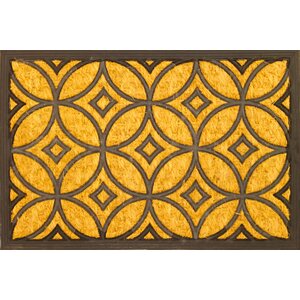 Geometric Art Deco Coir (Coco) Rubber Doormat